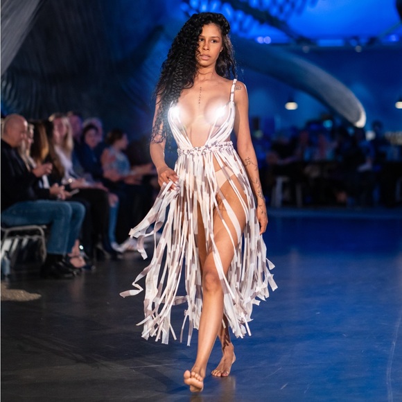 Handmade Macramé Dress GoodVibeGoda Original Piece - Picture 1 of 16